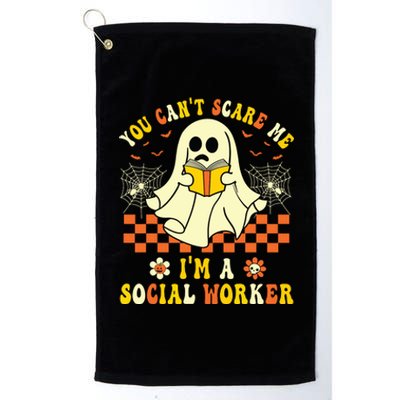 You Cant Scare Me Im A School Social Worker Halloween Platinum Collection Golf Towel