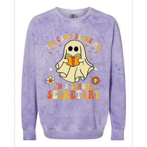 You CanT Scare Me IM A School Secretary Halloween Candy Colorblast Crewneck Sweatshirt