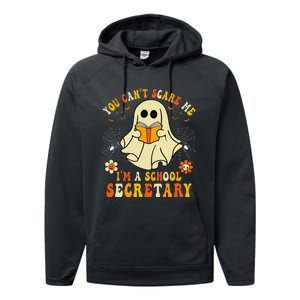 You CanT Scare Me IM A School Secretary Halloween Candy Performance Fleece Hoodie