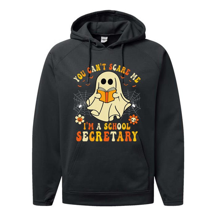 You CanT Scare Me IM A School Secretary Halloween Candy Performance Fleece Hoodie