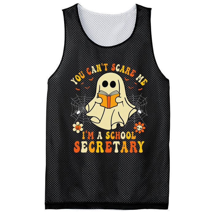 You CanT Scare Me IM A School Secretary Halloween Candy Mesh Reversible Basketball Jersey Tank