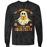 You CanT Scare Me IM A School Secretary Halloween Candy Tie-Dye Long Sleeve Shirt