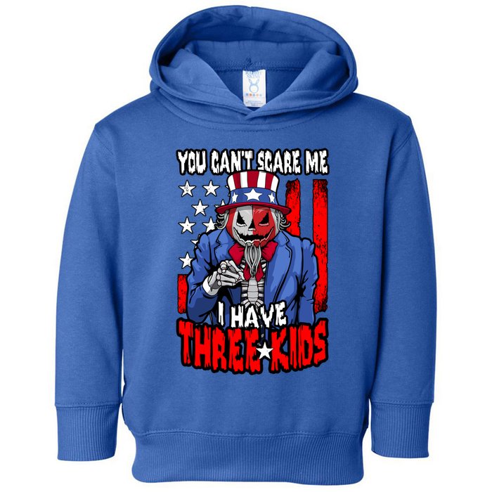 You Cant Scare Me I Have 3 Halloween Usa Pumpkin Gift Toddler Hoodie