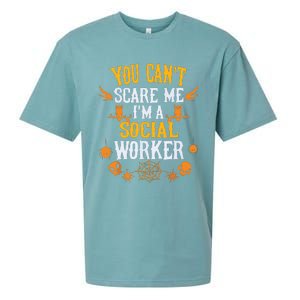 You Cant Scare Me Im A Social Worker Halloween Sueded Cloud Jersey T-Shirt