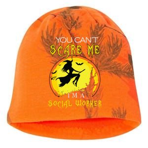 You Cant Scare Me Im Social Worker Halloween Costume Kati - Camo Knit Beanie