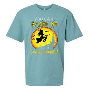 You Cant Scare Me Im Social Worker Halloween Costume Sueded Cloud Jersey T-Shirt