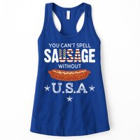 You Cant Spell Sausage Without Usa Funny Patriotic Great Gift Womens Tank Top