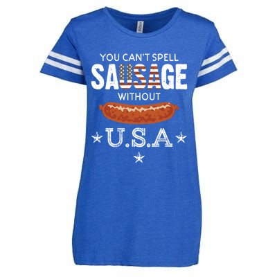 You Cant Spell Sausage Without Usa Funny Patriotic Great Gift Enza Ladies Jersey Football T-Shirt