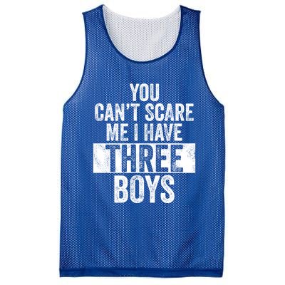 You Cant Scare Me I Have Three Funny Sons Mom Dad Gift Mesh Reversible Basketball Jersey Tank