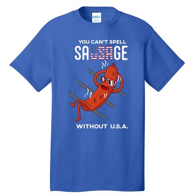 You Cant Spell Sausage Without Usa Funny Funny Gift Tall T-Shirt