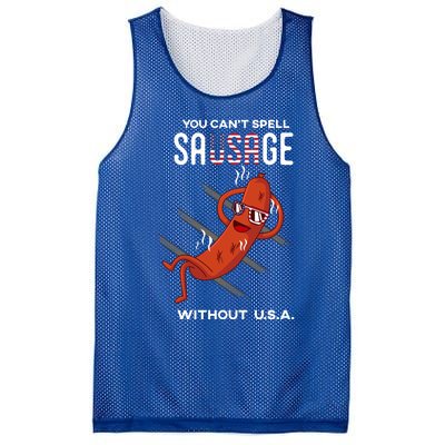 You Cant Spell Sausage Without Usa Funny Funny Gift Mesh Reversible Basketball Jersey Tank