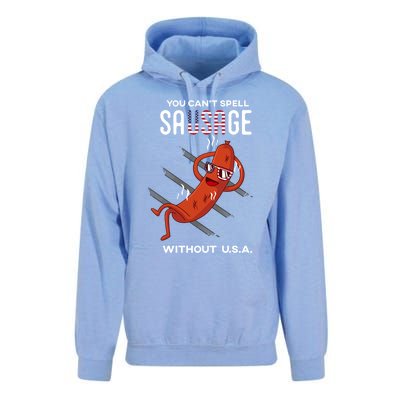 You Cant Spell Sausage Without Usa Funny Funny Gift Unisex Surf Hoodie