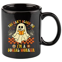 You CanT Scare Me IM A School Social Worker Halloween 11oz C Handle Ceramic Mug