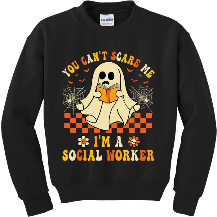 You CanT Scare Me IM A School Social Worker Halloween Kids Sweatshirt