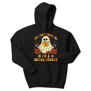 You CanT Scare Me IM A School Social Worker Halloween Kids Hoodie