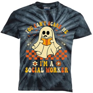 You CanT Scare Me IM A School Social Worker Halloween Kids Tie-Dye T-Shirt