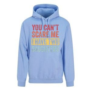 You Can't Scare Me I Have Two Daughters Retro Funny Dad Gift  Unisex Surf Hoodie