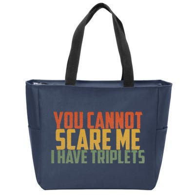 You Cannot Scare Me I Have Triplets Vintage Retro Father Day Zip Tote Bag