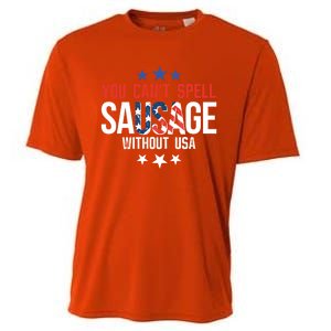 You Cant Spell Sausage Without Usa Gift Cooling Performance Crew T-Shirt