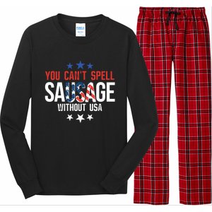 You Cant Spell Sausage Without Usa Gift Long Sleeve Pajama Set