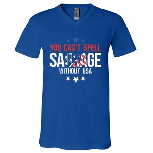 You Cant Spell Sausage Without Usa Gift V-Neck T-Shirt