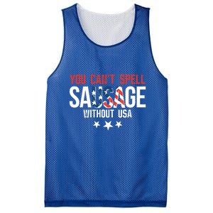 You Cant Spell Sausage Without Usa Gift Mesh Reversible Basketball Jersey Tank