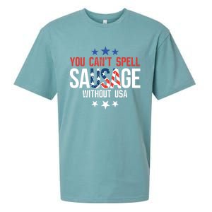 You Cant Spell Sausage Without Usa Gift Sueded Cloud Jersey T-Shirt