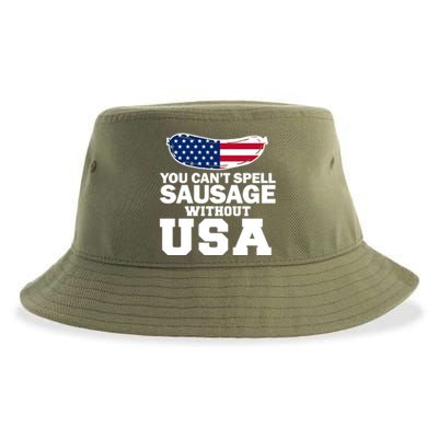 You Cant Spell Sausage Without Usa Gift Sustainable Bucket Hat