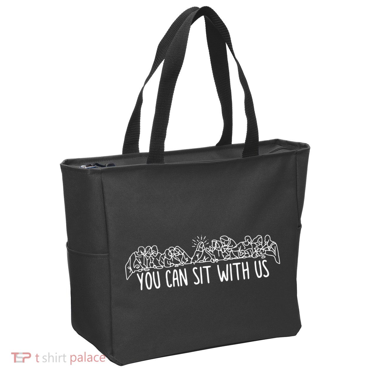 You Can Sit With Us Jesus And Twelve Apostles Zip Tote Bag