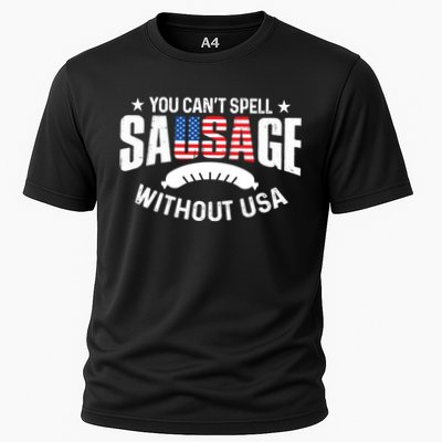 You Cant Spell Sausage Without Usa 4th July Gift Funny Gift Performance Shirt