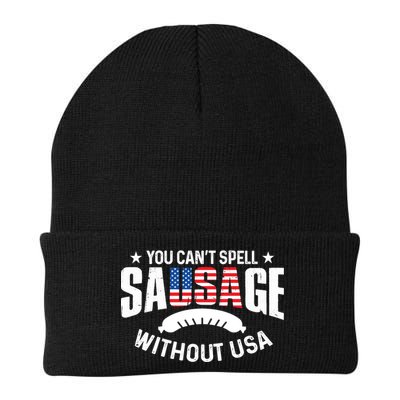 You Cant Spell Sausage Without Usa 4th July Gift Funny Gift Beanie