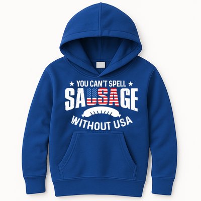 You Cant Spell Sausage Without Usa 4th July Gift Funny Gift Kids Hoodie