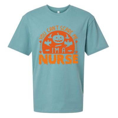 You Cant Scare Me Im A Nurse Funny Halloween Nurse Funny Gift Sueded Cloud Jersey T-Shirt