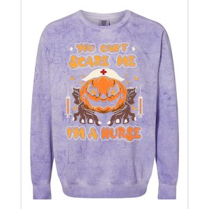 You Cant Scare Me Im A Nurse Funny Halloween Nurse Costume Funny Gift Colorblast Crewneck Sweatshirt