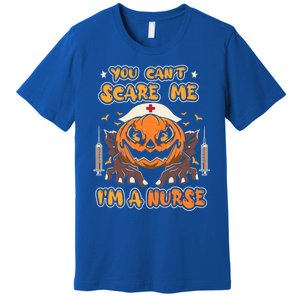 You Cant Scare Me Im A Nurse Funny Halloween Nurse Costume Funny Gift Premium T-Shirt