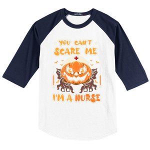 You Cant Scare Me Im A Nurse Funny Halloween Nurse Costume Funny Gift Baseball Sleeve Shirt