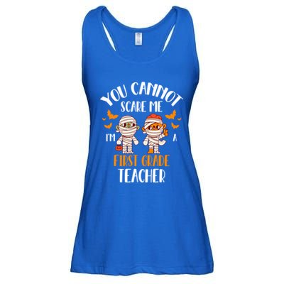 You CanT Scare Me IM A 1st Grade Teacher Cute Mummy Ghost Gift Ladies Essential Flowy Tank