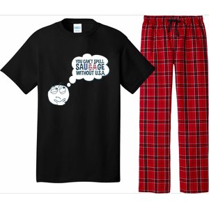 You Cant Spell Sausage Without Usa Wonder Funny Joke Cool Gift Pajama Set