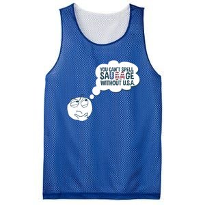 You Cant Spell Sausage Without Usa Wonder Funny Joke Cool Gift Mesh Reversible Basketball Jersey Tank