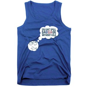 You Cant Spell Sausage Without Usa Wonder Funny Joke Cool Gift Tank Top