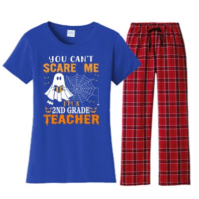 You CanT Scare Me IM A 2nd Grade Teacher Meaningful Gift Women's Flannel Pajama Set