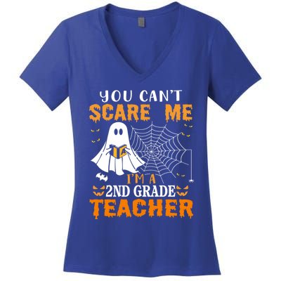 You CanT Scare Me IM A 2nd Grade Teacher Meaningful Gift Women's V-Neck T-Shirt