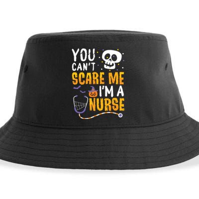 You Cant Scare Me Im A Nurse Halloween Rn Witch Boo Funny Sustainable Bucket Hat