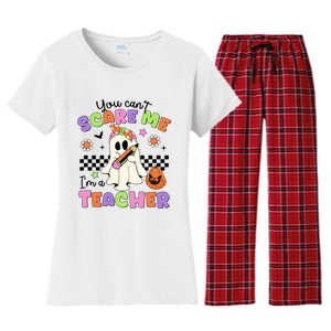 You Cant Scare Me IM A Teacher Halloween Women's Flannel Pajama Set