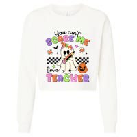 You Cant Scare Me IM A Teacher Halloween Cropped Pullover Crew