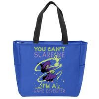 You CanT Scare Me IM A Game Developer Witch Casting Puns Gift Zip Tote Bag