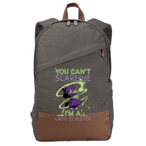 You CanT Scare Me IM A Game Developer Witch Casting Puns Gift Cotton Canvas Backpack