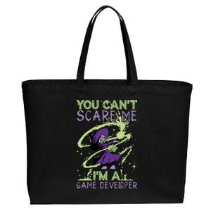 You CanT Scare Me IM A Game Developer Witch Casting Puns Gift Cotton Canvas Jumbo Tote