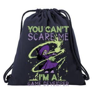 You CanT Scare Me IM A Game Developer Witch Casting Puns Gift Drawstring Bag