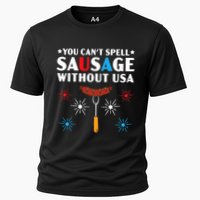 You CanT Spell Sausage Without Usa 4th Of July Cooling Performance Crew T-Shirt